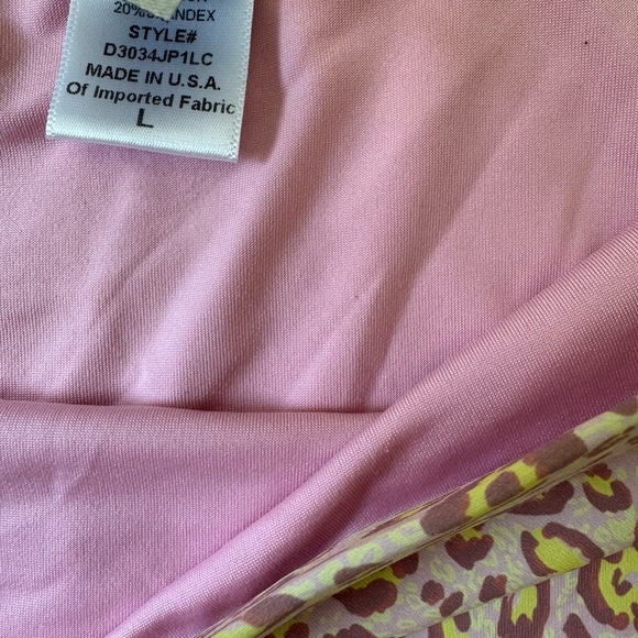 DIPPIN DAISY’S pink animal print high waisted cheeky swim bikini bottoms large - Picture 3 of 4